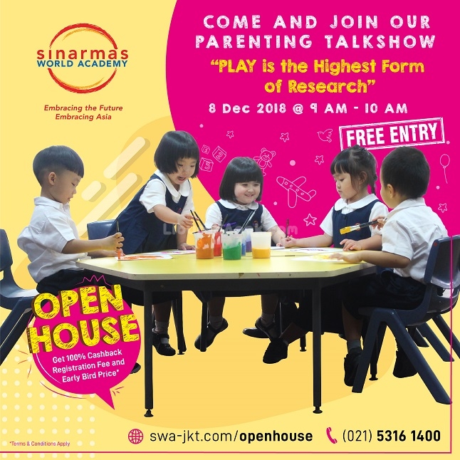 Parenting Talkshow "Play is the Highest Form of Research" at Sinarmas World Academy