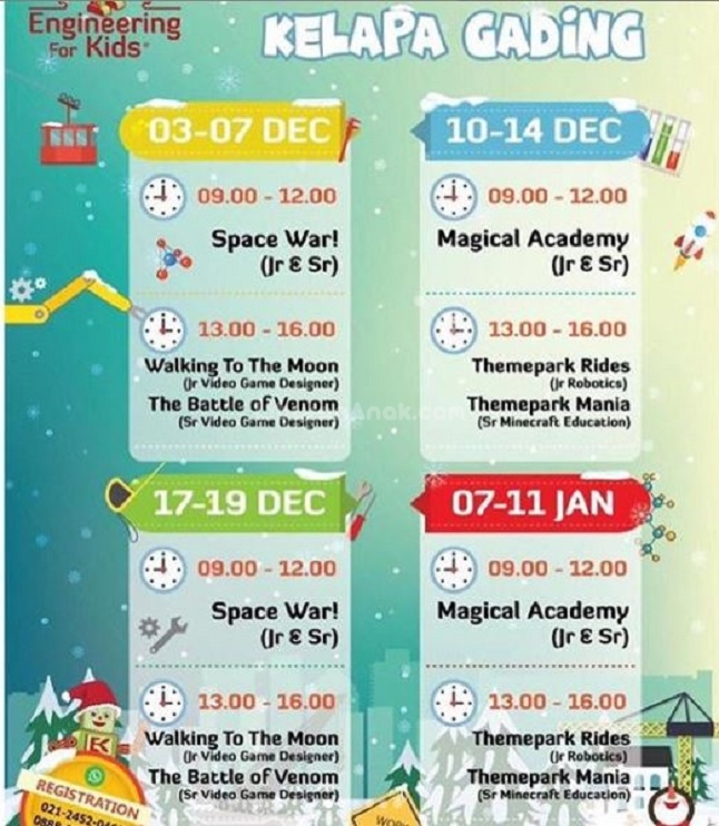 Engineering For Kids Winter Camp Schedule