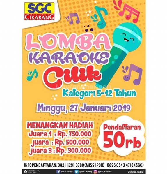 Lomba Karaoke Cilik di Sentra Grosir Cikarang