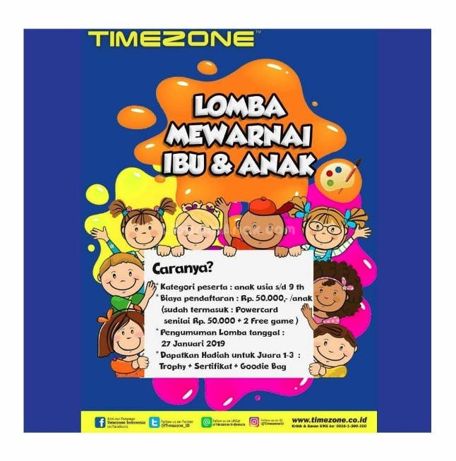 Lomba Mewarnai Ibu & Anak di Timezone Metro Indah Mall