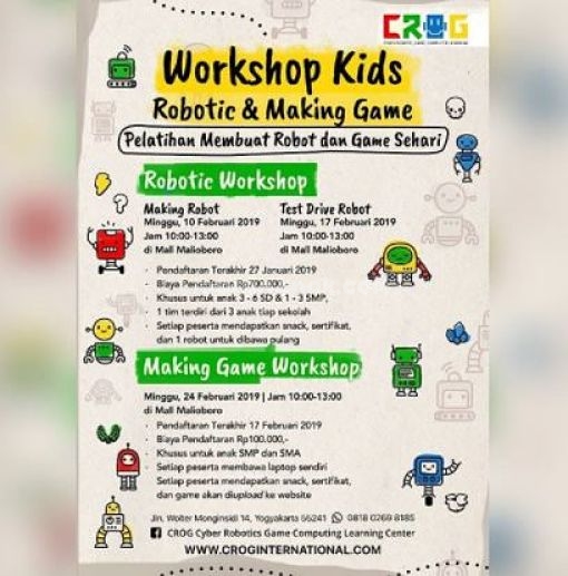Workshop Kids Robotic & Making Game at Malioboro Mall