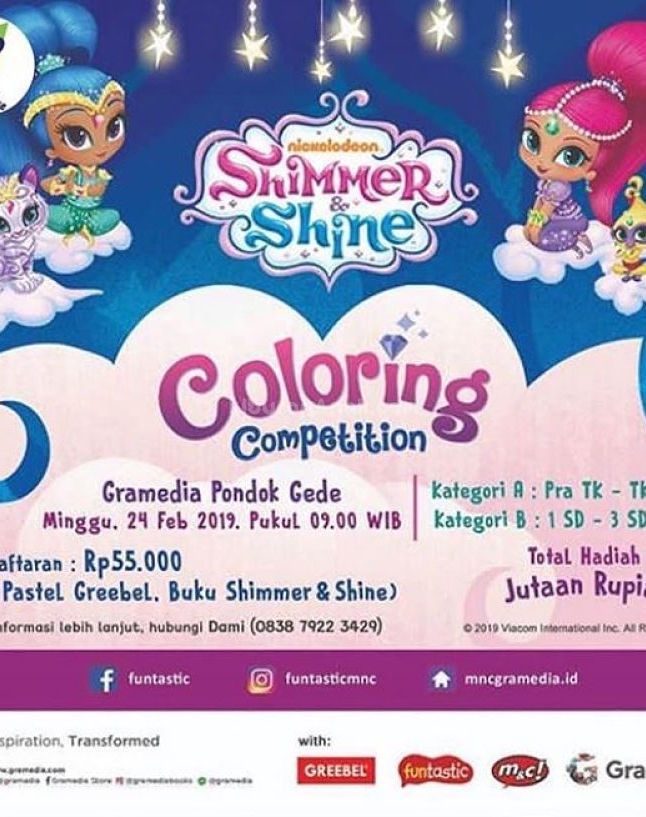 Shimmer & Shine Coloring Competition at Gramedia Pondok Gede