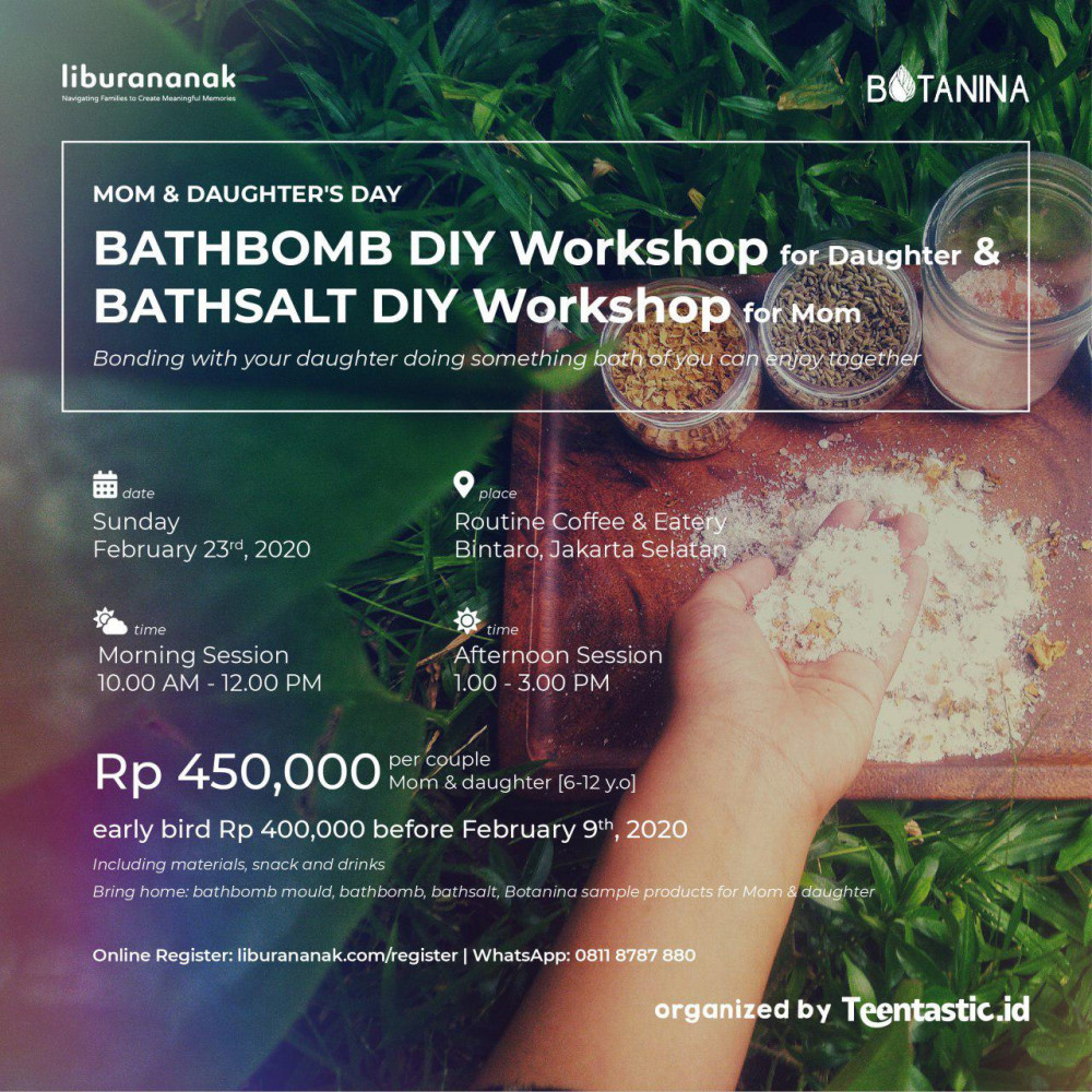 Bathbomb and Bathsalt DIY Workshop for Mom and Daughters