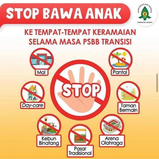 PSBB lagi nih Ayah Ibu, berikut himbauan untuk tidak bawa anak keluar rumah dulu yah Ayah Ibu
